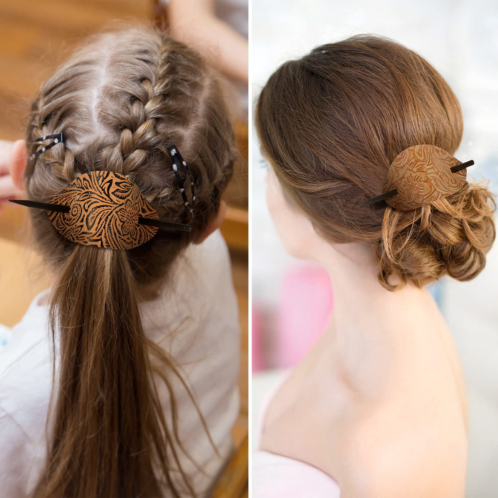 Juinte style vintage – barrettes en faux cuir pour styles variés
