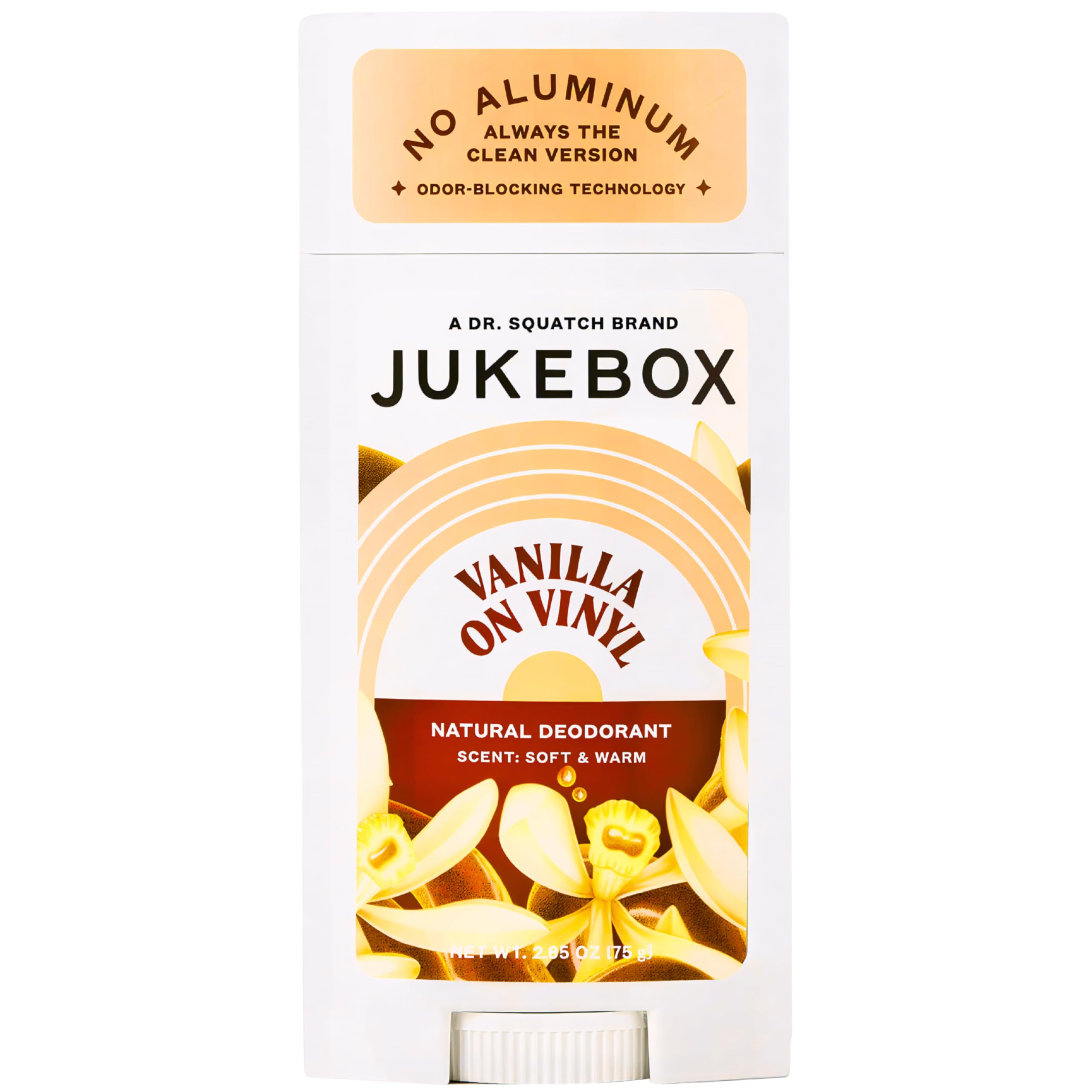 JUKEBOX Déodorant femme, bouteille vanille sur vinyle, parfum durable et subtil