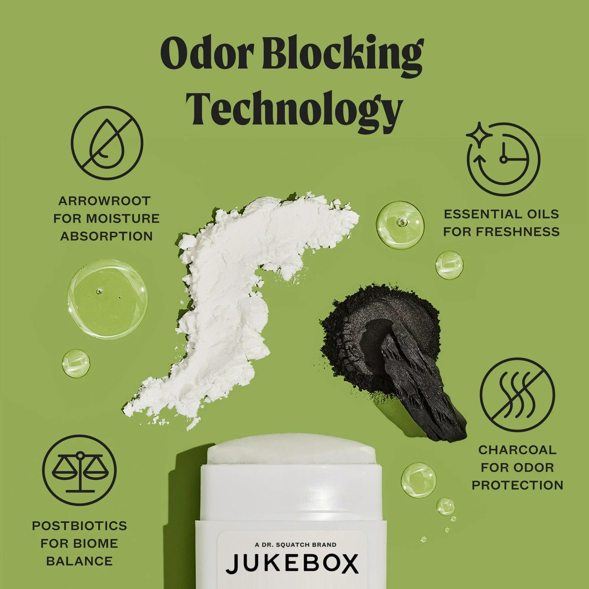 JUKEBOX Déodorant, arrowroot et postbiotiques pour l’équilibre cutané.