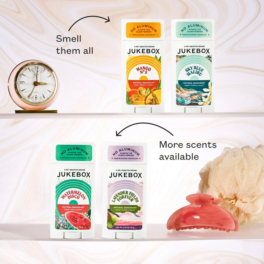 JUKEBOX Déodorant, utilisation quotidienne sur peau propre et sèche.