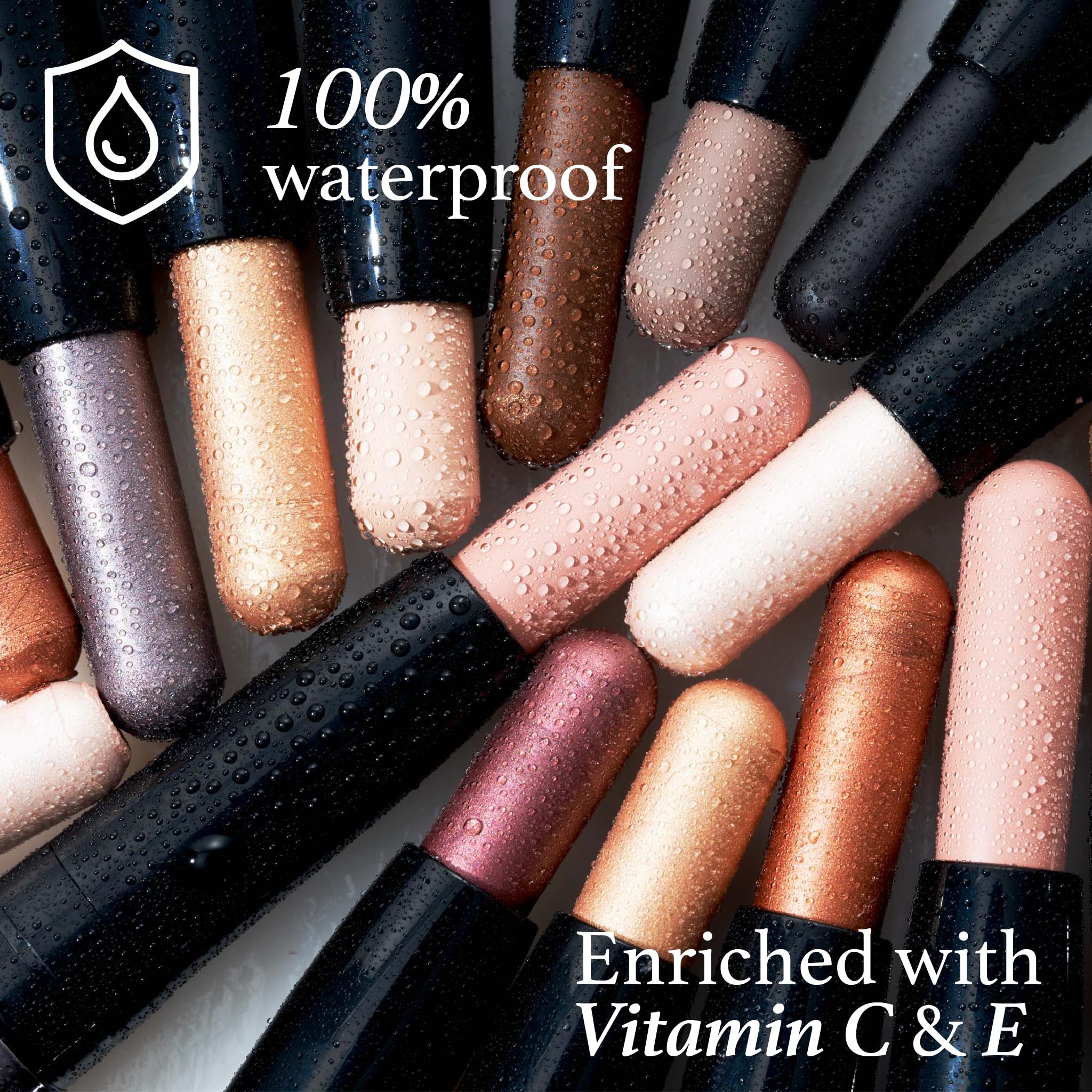 Julep 101 Duo – Swatch sur paupière montrant le mélange bronze et or.