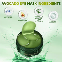 Patchs yeux avocat, hydratation profonde et peau lisse.