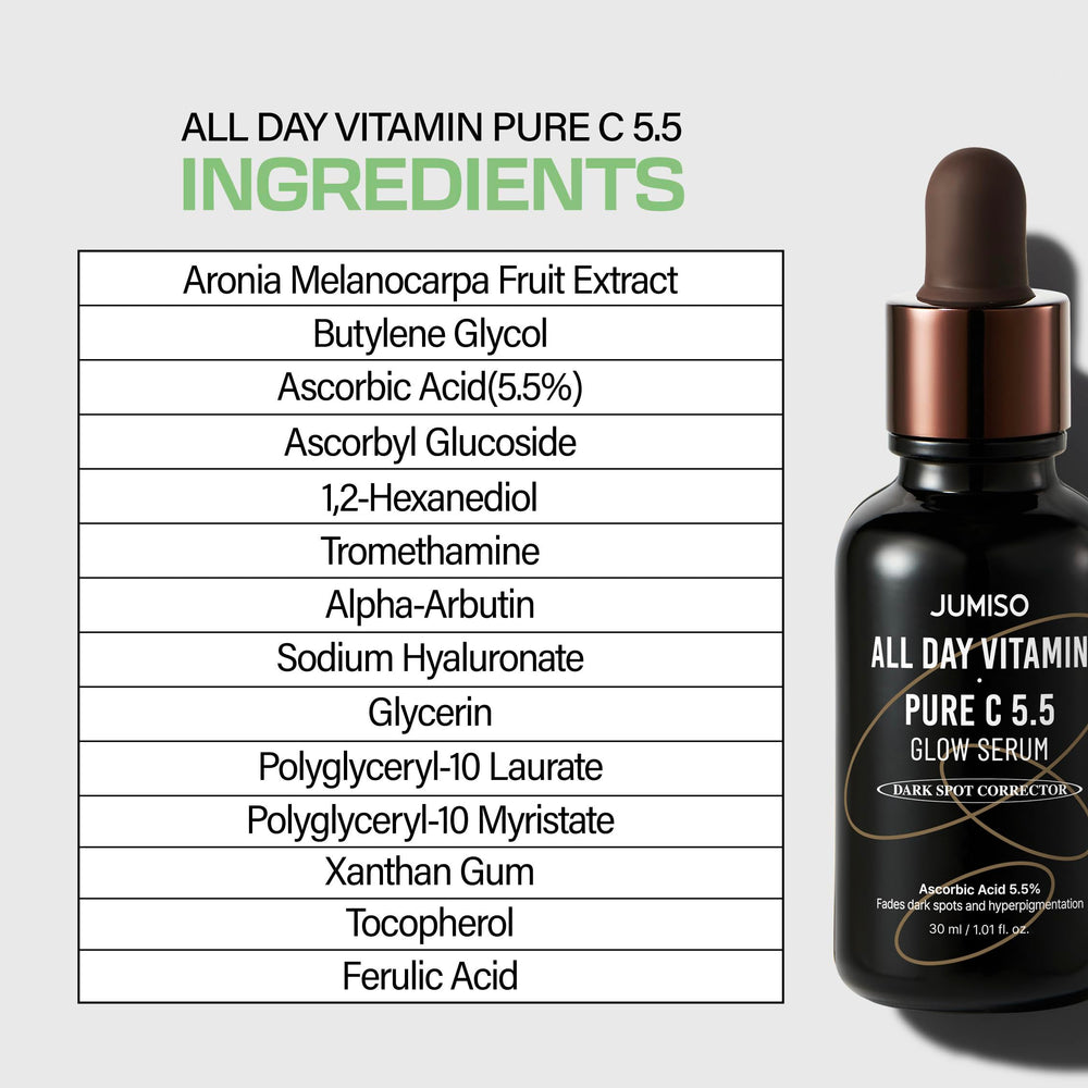Packaging minimaliste et élégant du sérum JUMISO All Day Pure C