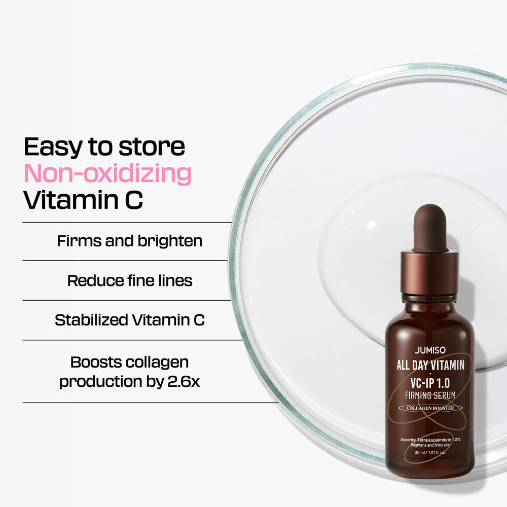 Goutte généreuse de sérum JUMISO All Day VC-IP prête à être appliquée