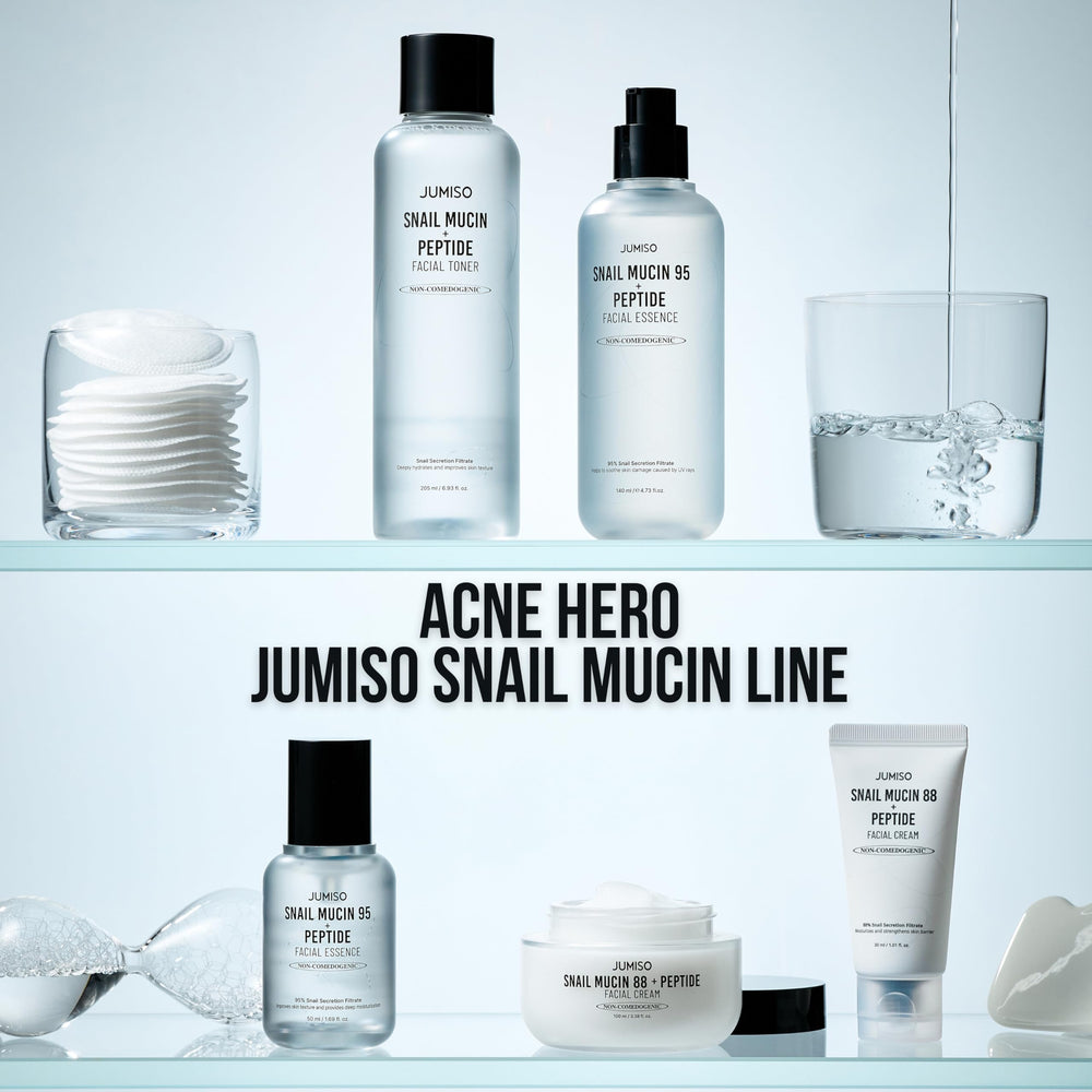 Tonique mucin escargot de JUMISO – texture aqueuse, contrôle du sébum possible.