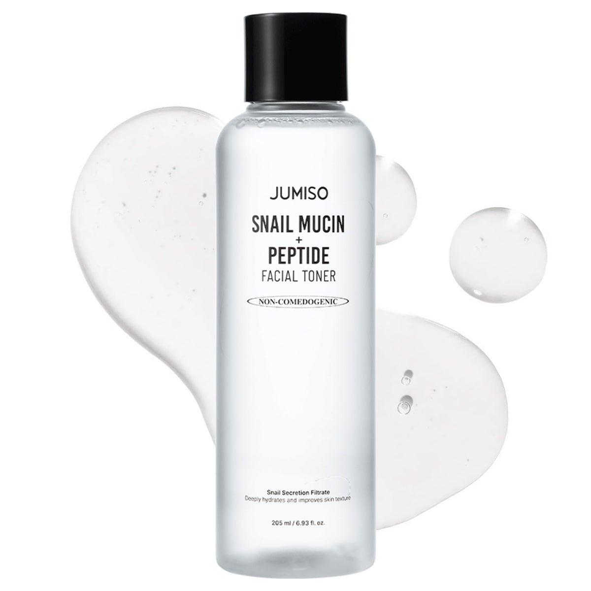 Tonique mucin escargot de JUMISO – bouteille transparente, absorption rapide.