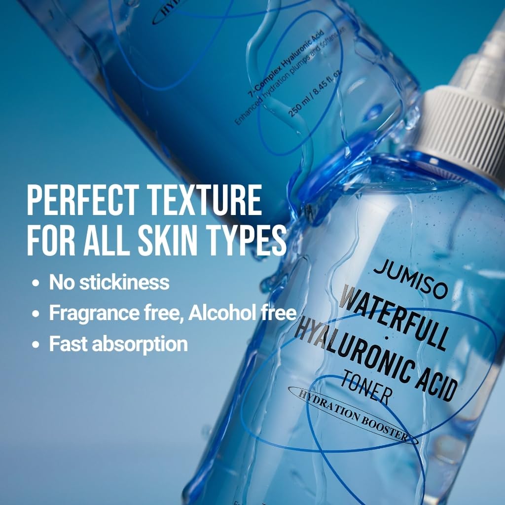 Toner Waterfull sans parfum, étiquette claire et douce pour peau sensible.