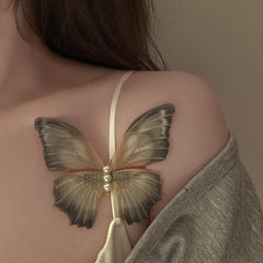 Jumwrit barette alliage papillon vert, détail élégant et durable.