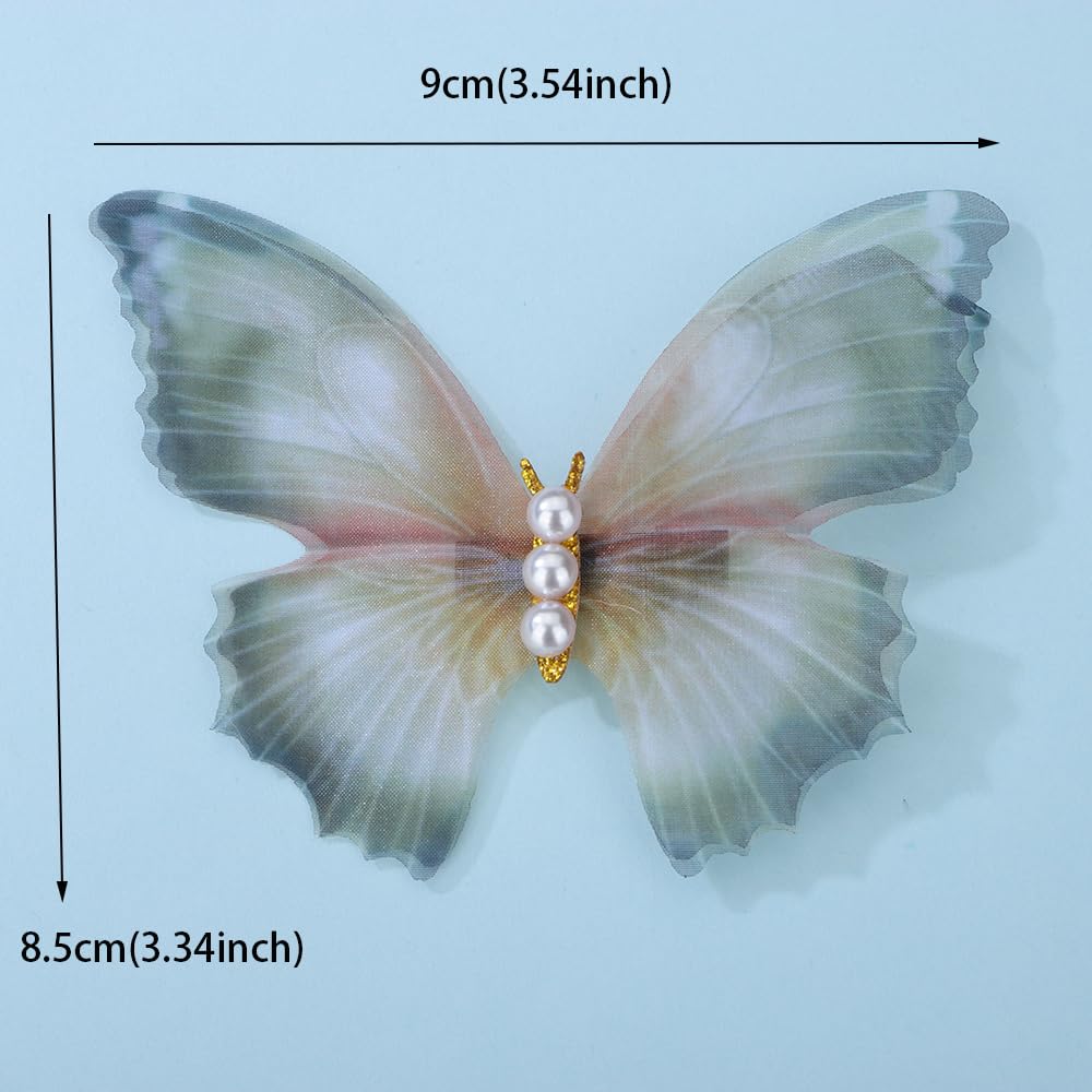 Jumwrit barette papillon vert, compagnon élégant pour femmes et filles.