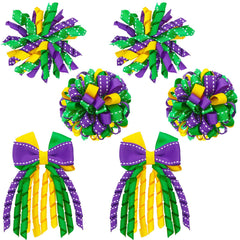 Barrette JUNEBRUSHS Mardi Gras avec clip alligator ouvert et sécurisant