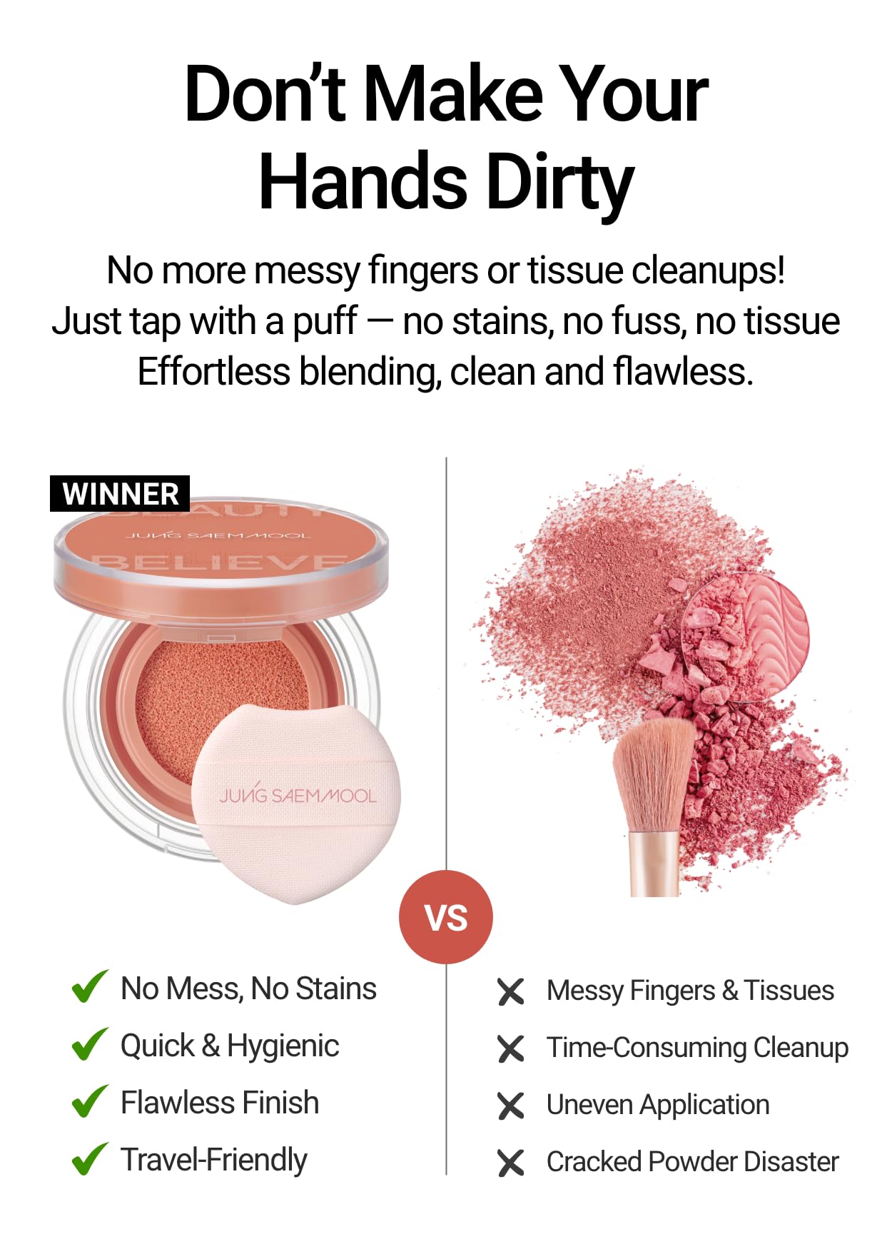 JUNG SAEM MOOL Artist Cushion Blush Application avec puff pour un rendu homogène