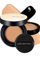 Coussin Jung Saem Mool Essential Skin Nuder ouvert prêt à l'utilisation.