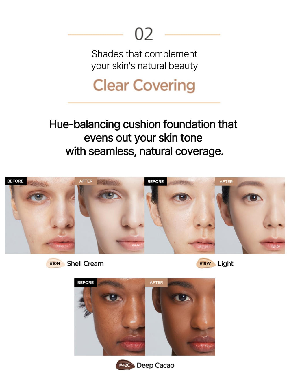 Finition naturelle de JUNG SAEM MOOL pour un teint lumineux.