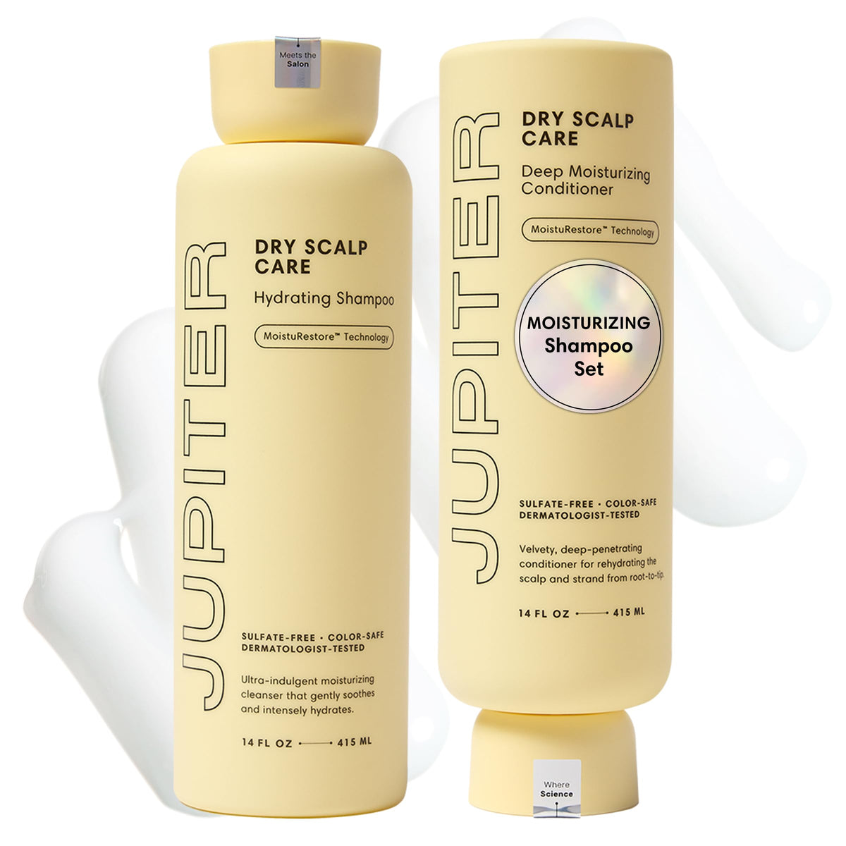 Jupiter ensemble shampoing et apres-shampooing hydratants pour cheveux doux et brillants