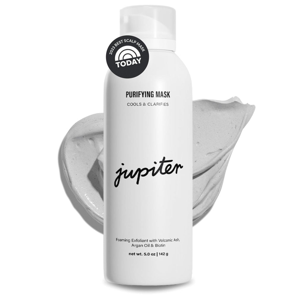 Masque Jupiter sur cuir chevelu avec cendre volcanique pour exfolier et purger l'huile