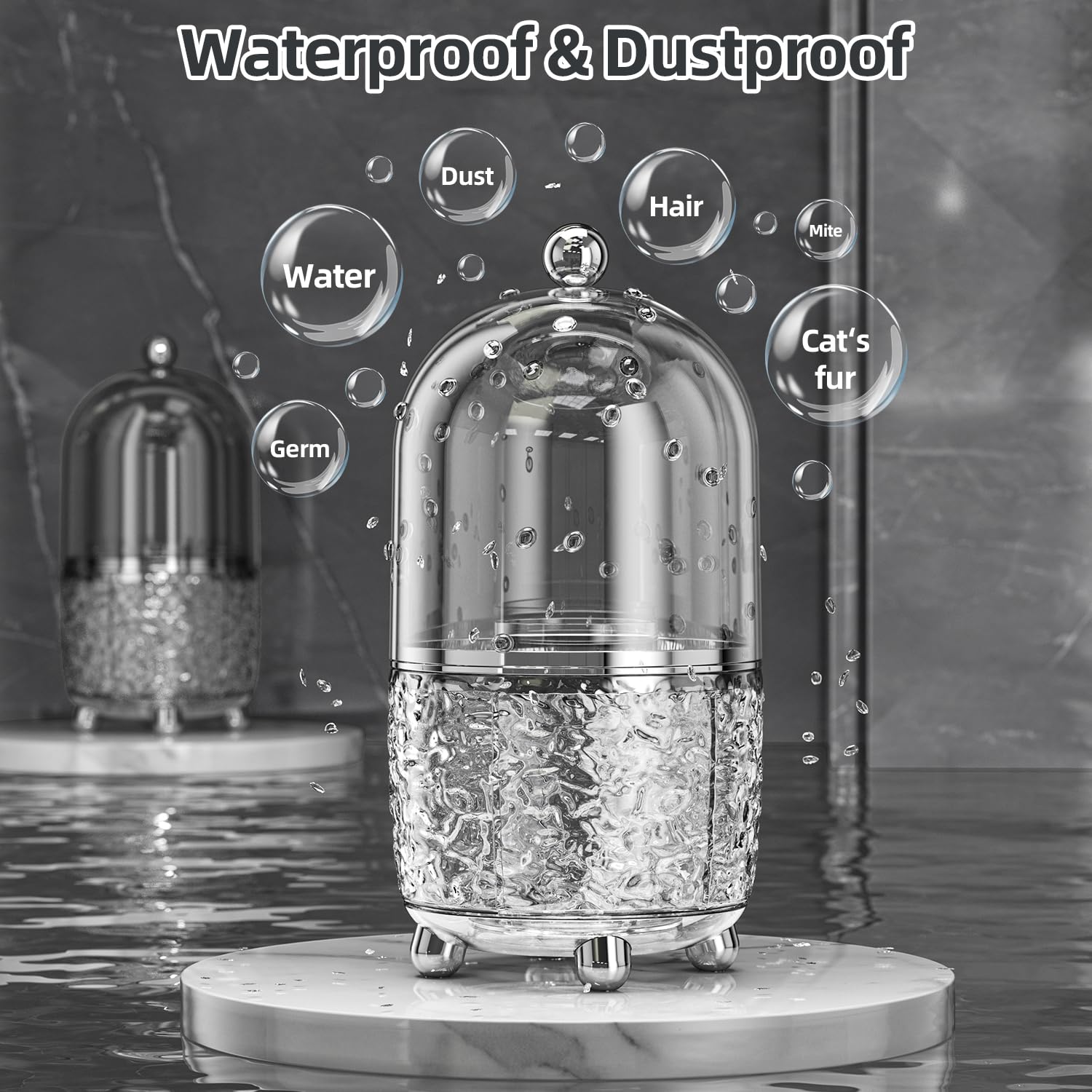 Couvercle transparent Jupiter Warrior anti-poussière protège les pinceaux.