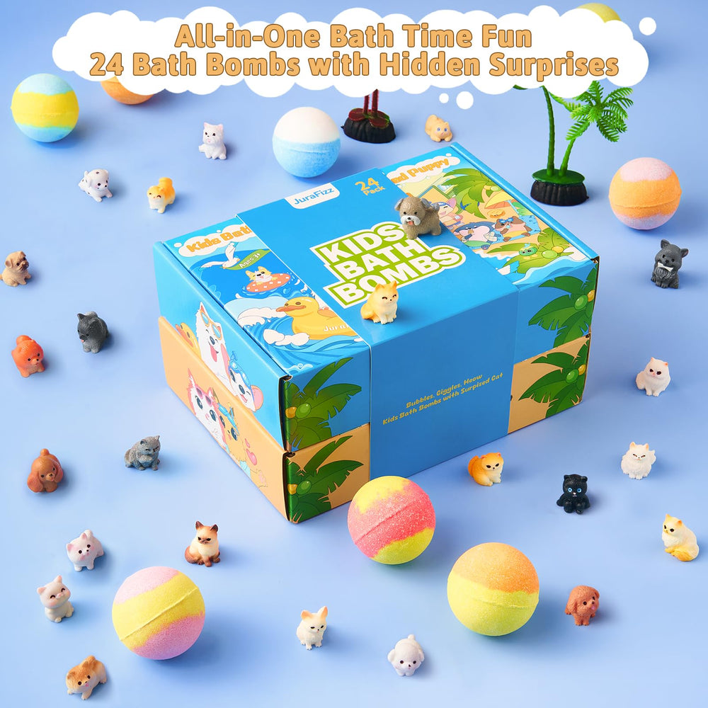 JuraFizz bombes bain cadeau fete anniversaire: moment de joie pour l'enfant.