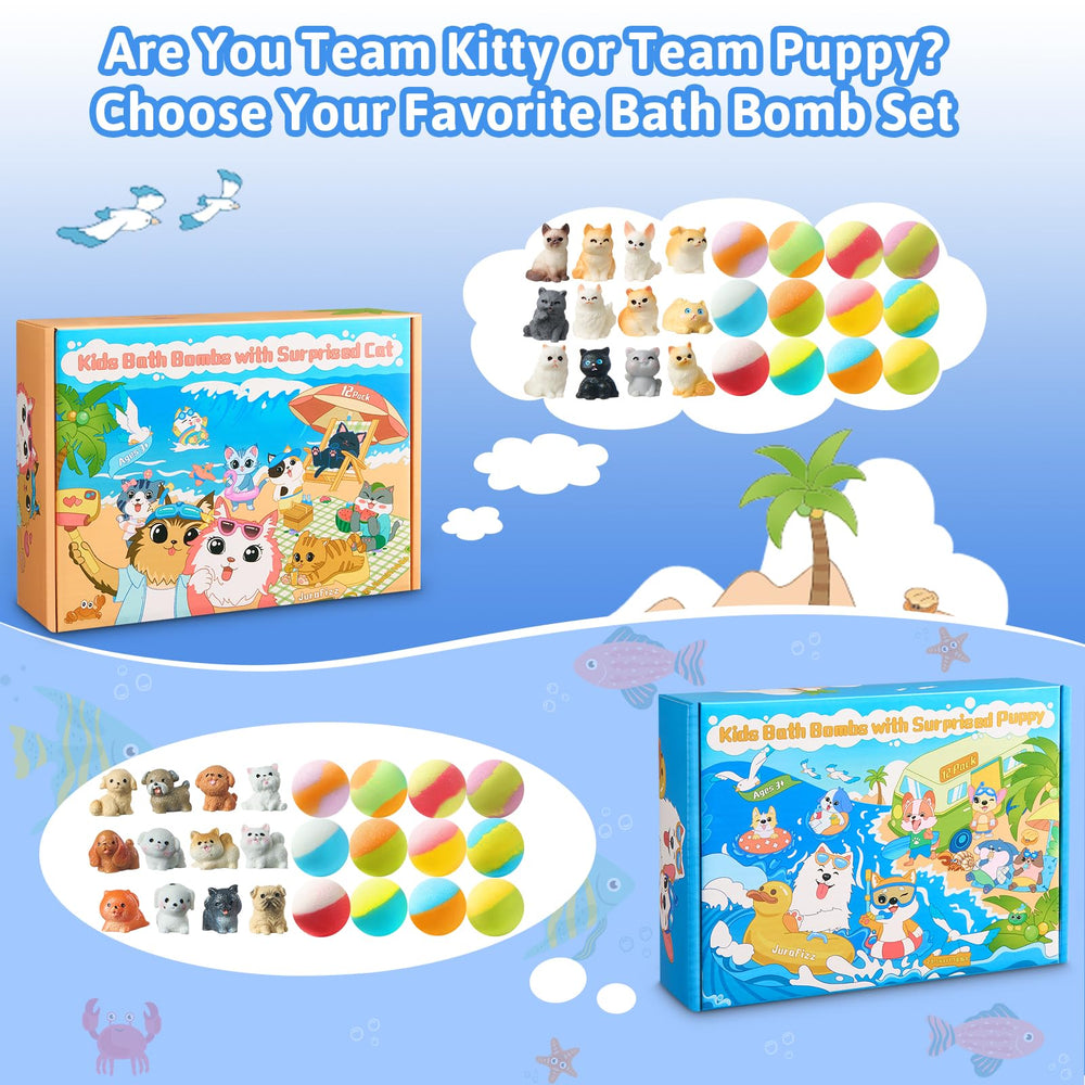 JuraFizz bombes bain chat surprise: amusement et couleur dans le bain.