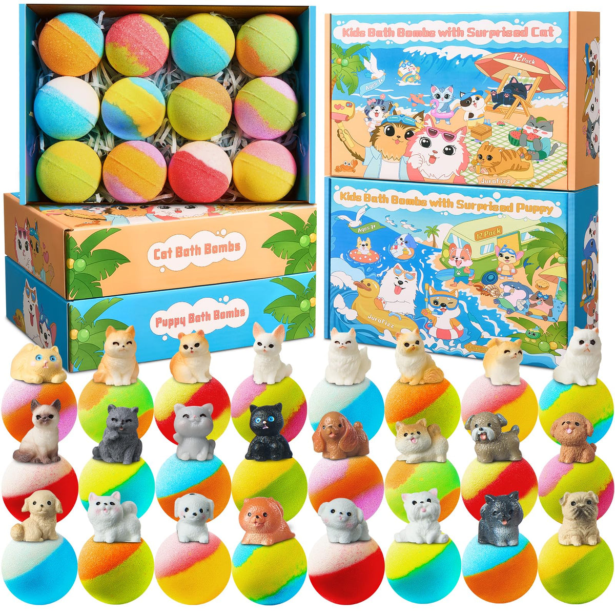 JuraFizz bombes bain chiot surprise: découverte ludique pour les enfants.