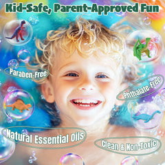 Non-toxic, skin-safe formula helps keep bath time gentle.