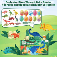 JuraFizz bath bomb reveals exclusive herbivorous dinosaur toy inside after fizzing