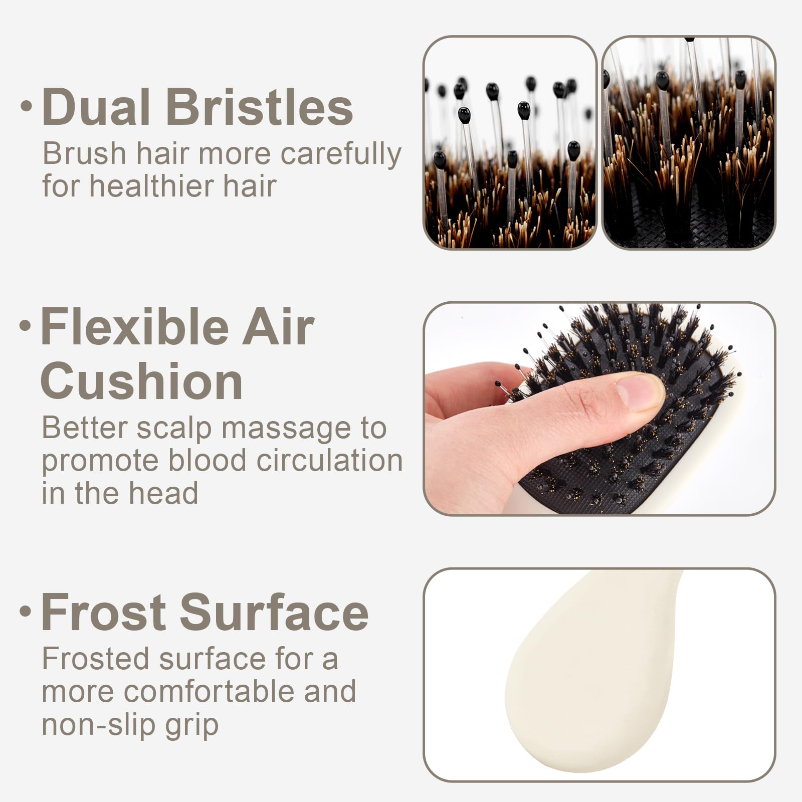 Brosse Jurrissa anti-statique: cheveux plus doux et moins de frisottis.