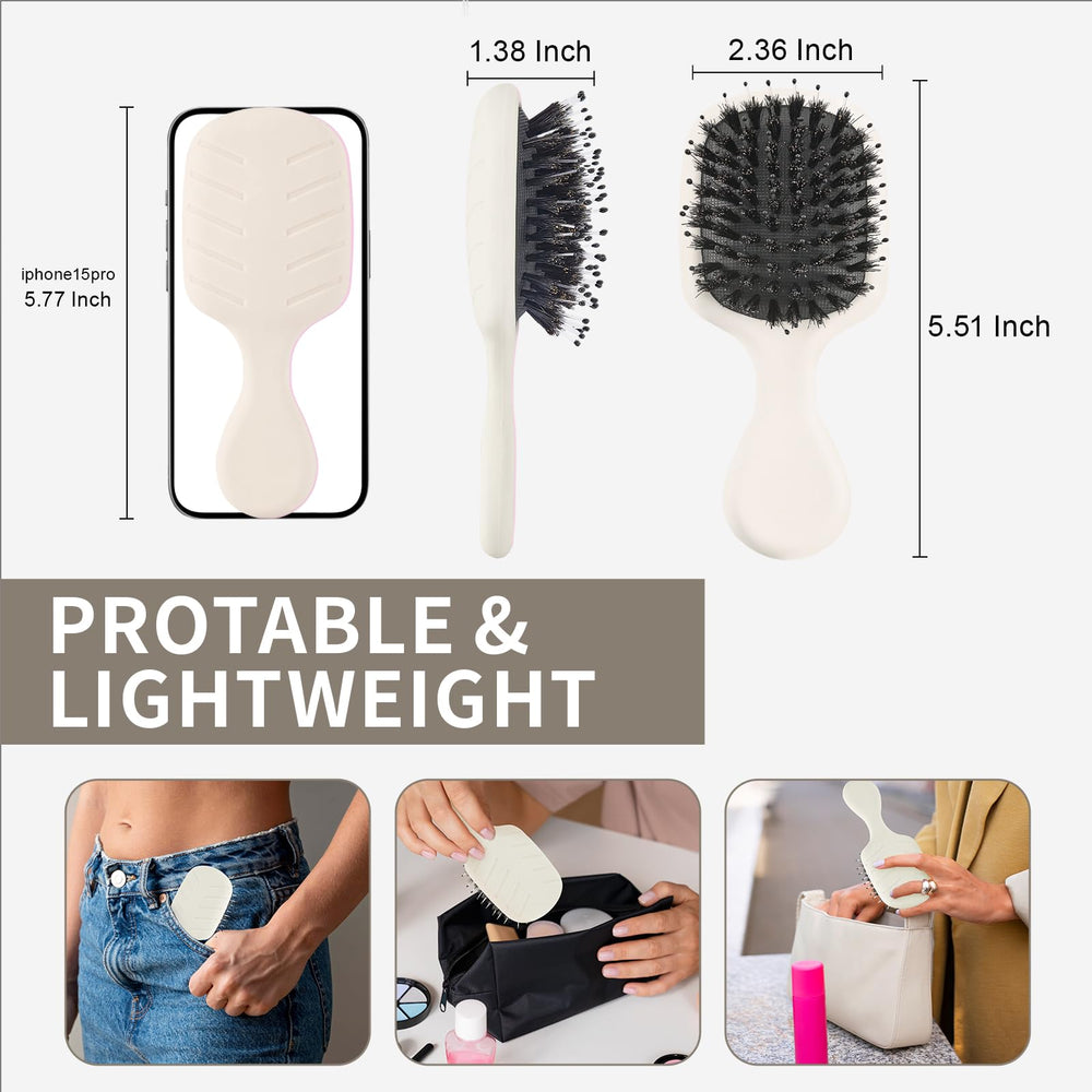 Brosse Jurrissa format mini pour poche, pratique en déplacement quotidien.