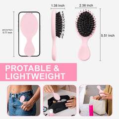 Brosse portable Jurrissa format poche idéal pour démêler en déplacement