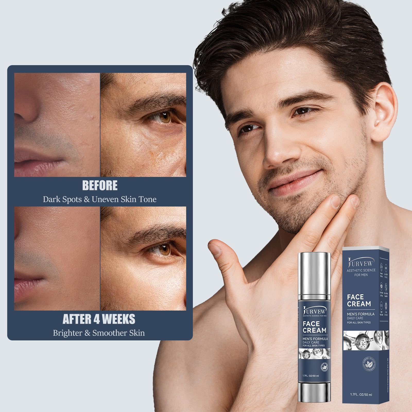 Rituel quotidien: appliquer sur visage et cou après rasage.