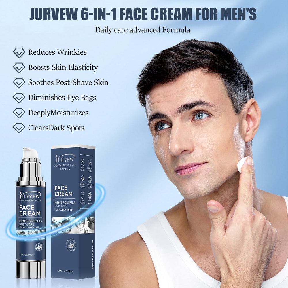 Texture onctueuse de la crème Jurvew appliquée sur le visage.