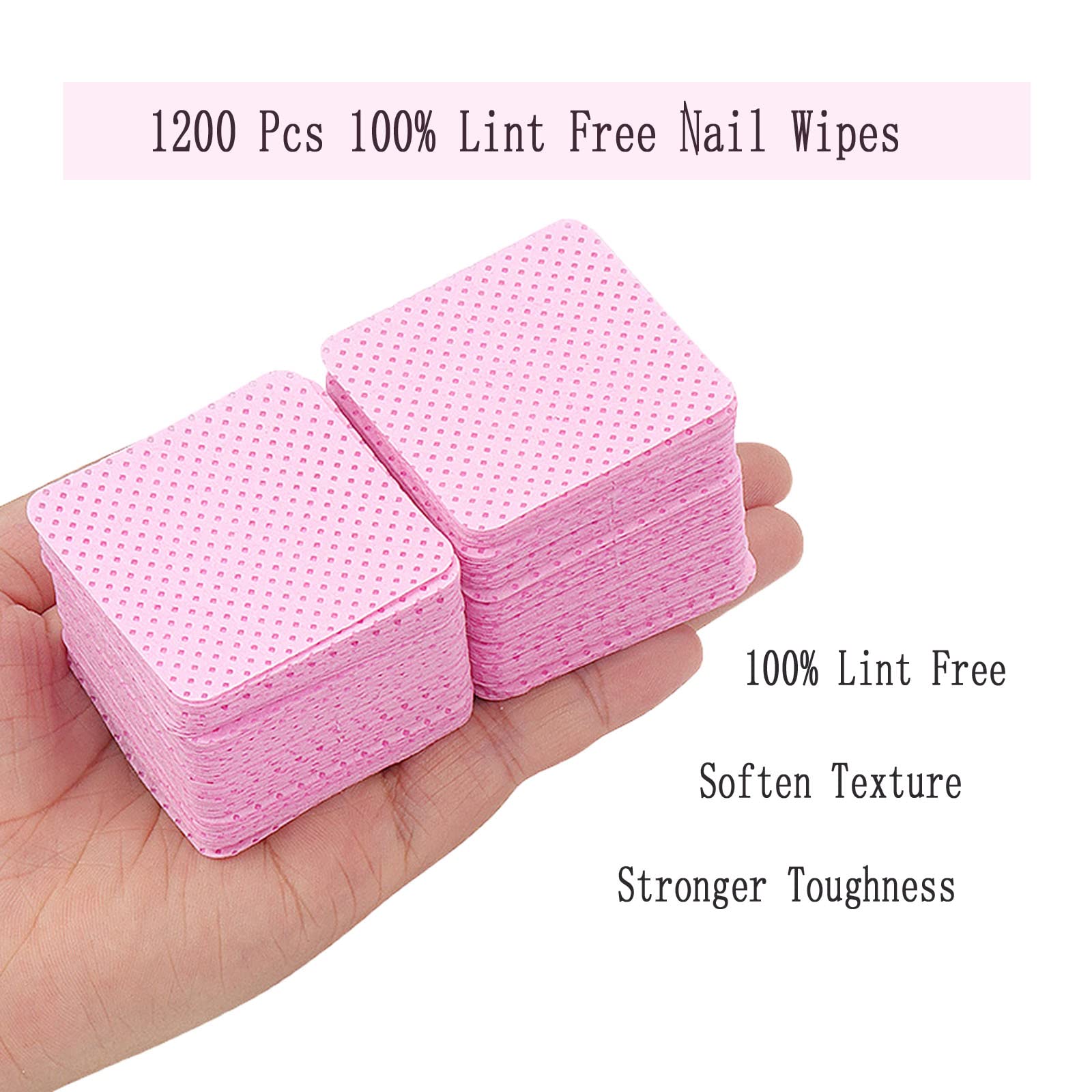 Lingettes roses Jusbuya ultra absorbantes pour enlever le vernis et nettoyer les outils