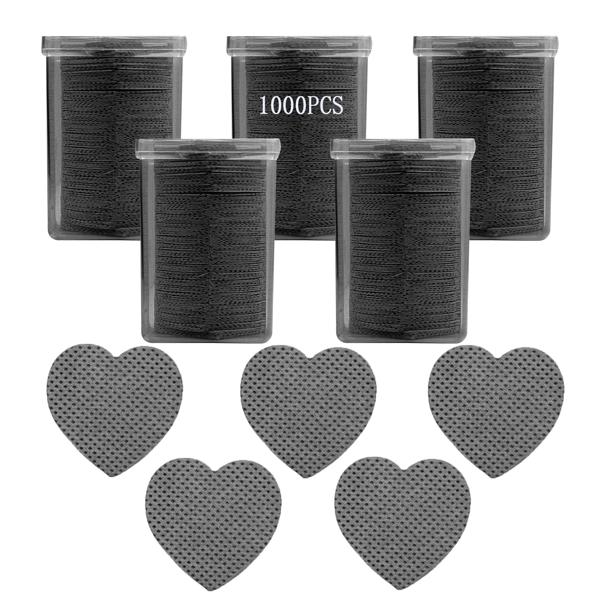 Lingettes Jusbuya sans peluche noires, démaquillage et soin des ongles sans résidu.