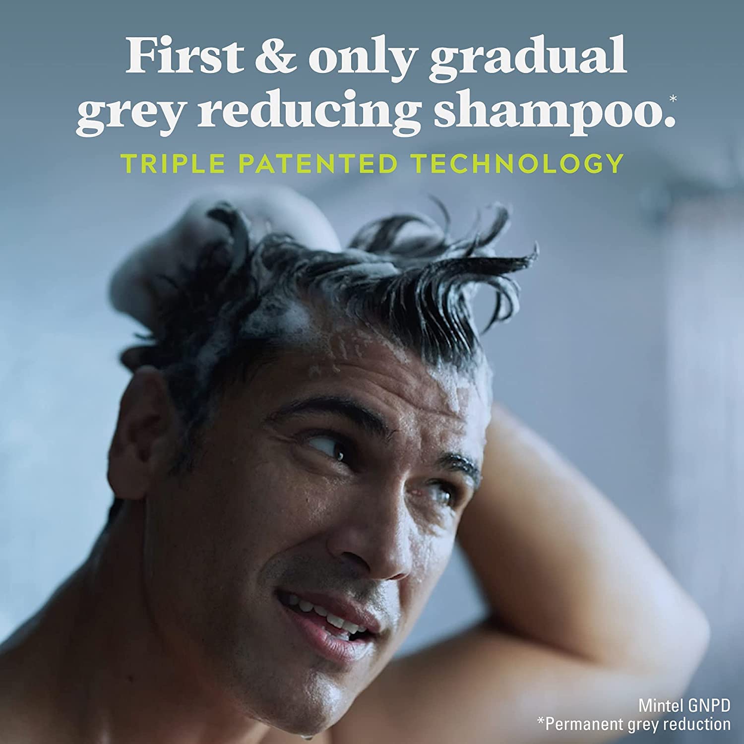Just for Men Control GX bottle on sink suggests flexible routine options.