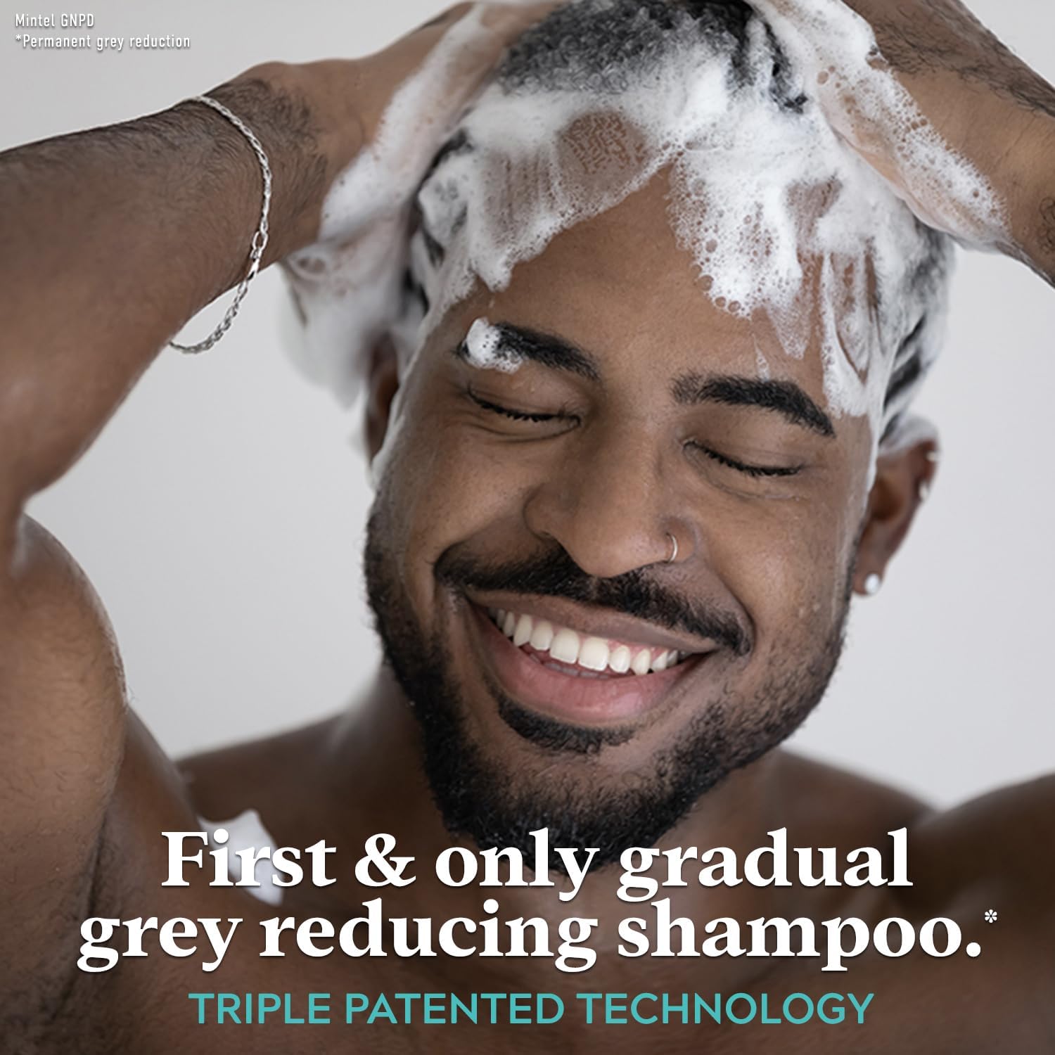 Just for Men Control GX textured hair closeup reveals fuller, thicker appearance.