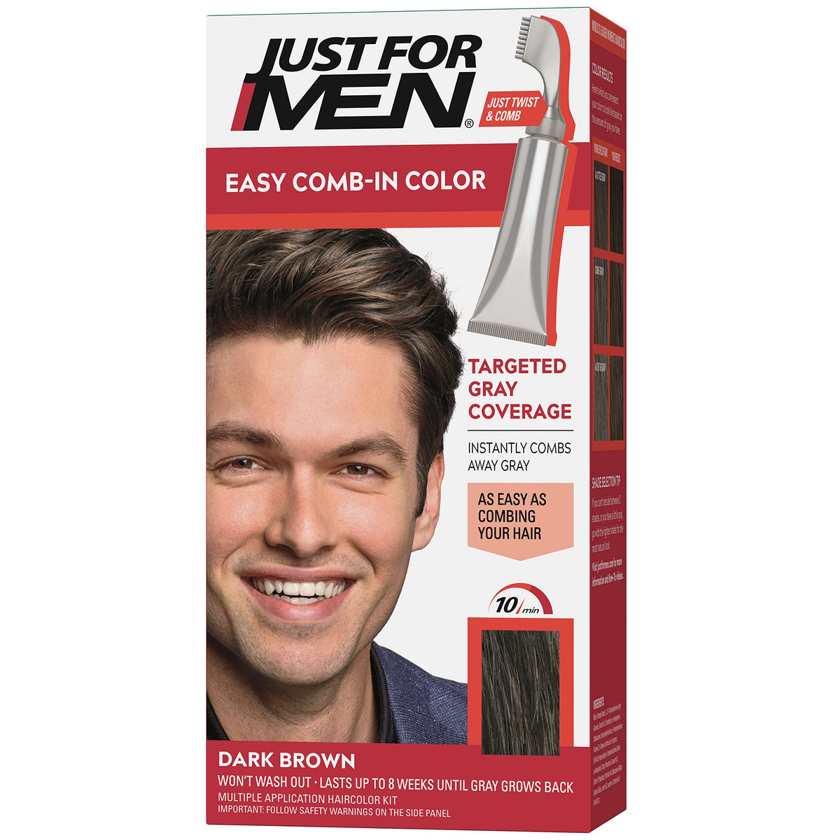Just For Men Easy Comb-In Color applicateur-peigne pour une application précise.