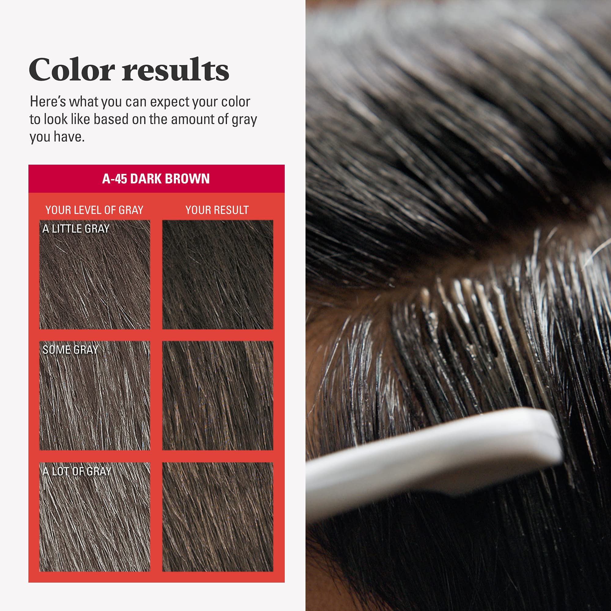 Just For Men Easy Comb-In Color application quotidienne sur zones ciblées ou cheveux entiers.