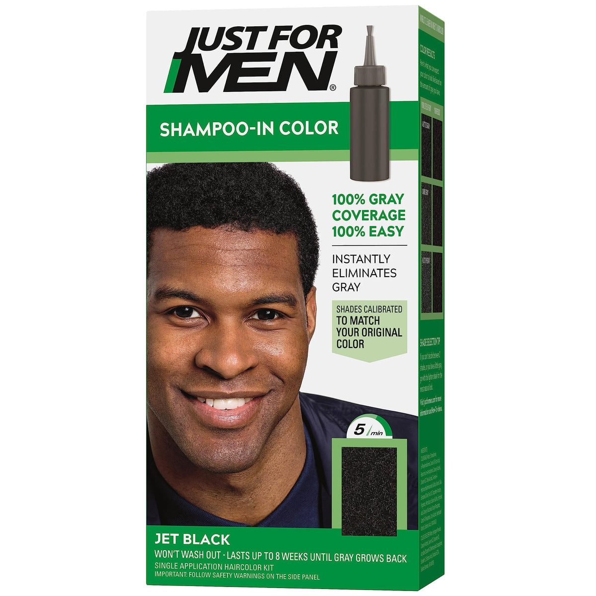 Just For Men Shampoo-In Color Jet Noir: couleur naturelle prête à appliquer