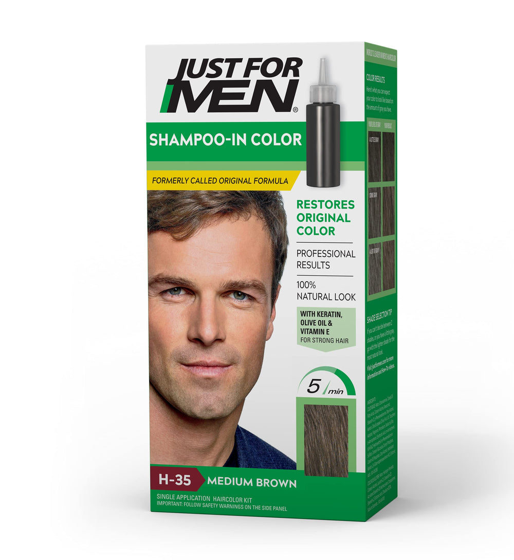 Just For Men Shampoo-In Color – bouteille-applicateur prête à l'emploi pour une application précise.
