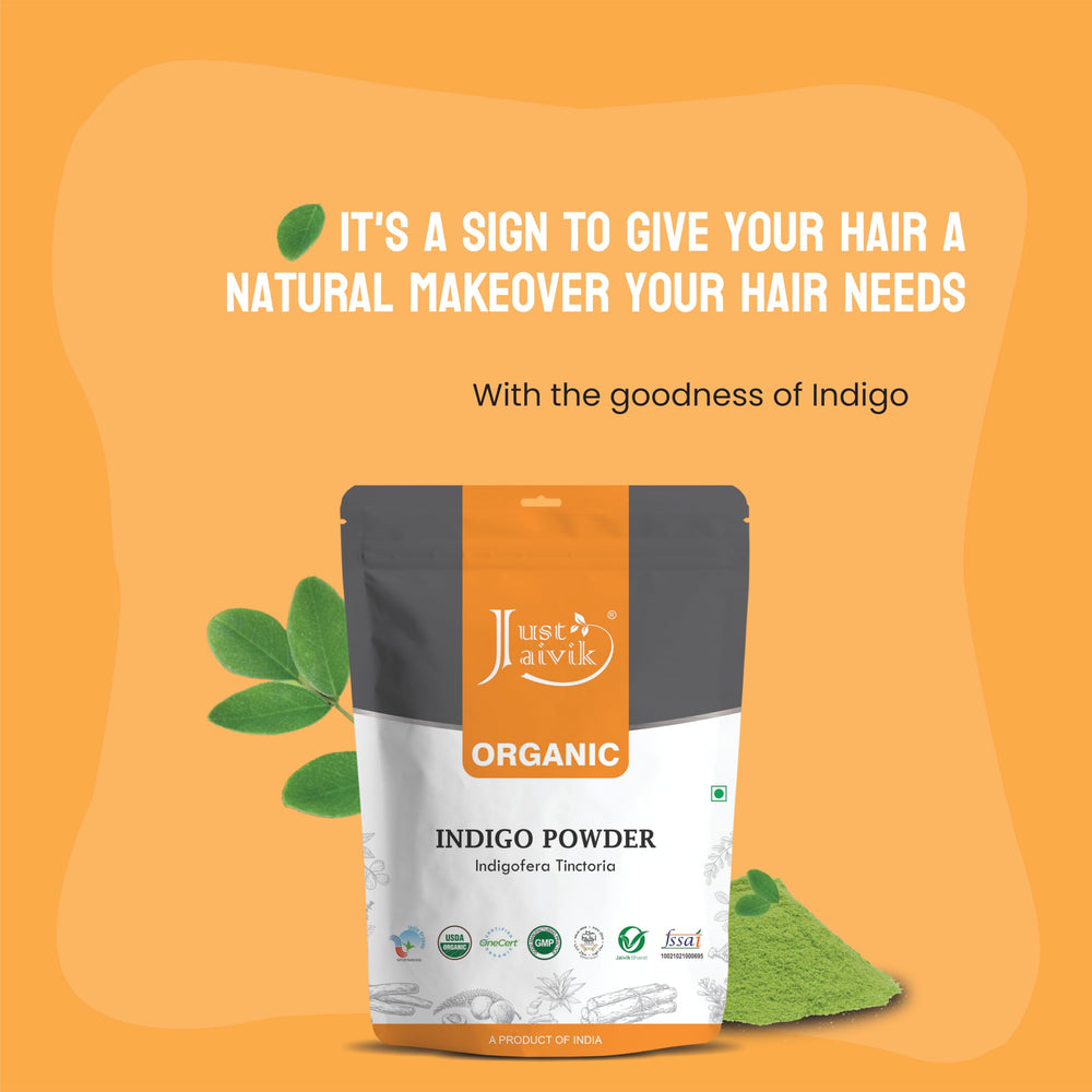 Just Jaivik Indigo prêt à être utilisé seul ou avec henné pour nuances