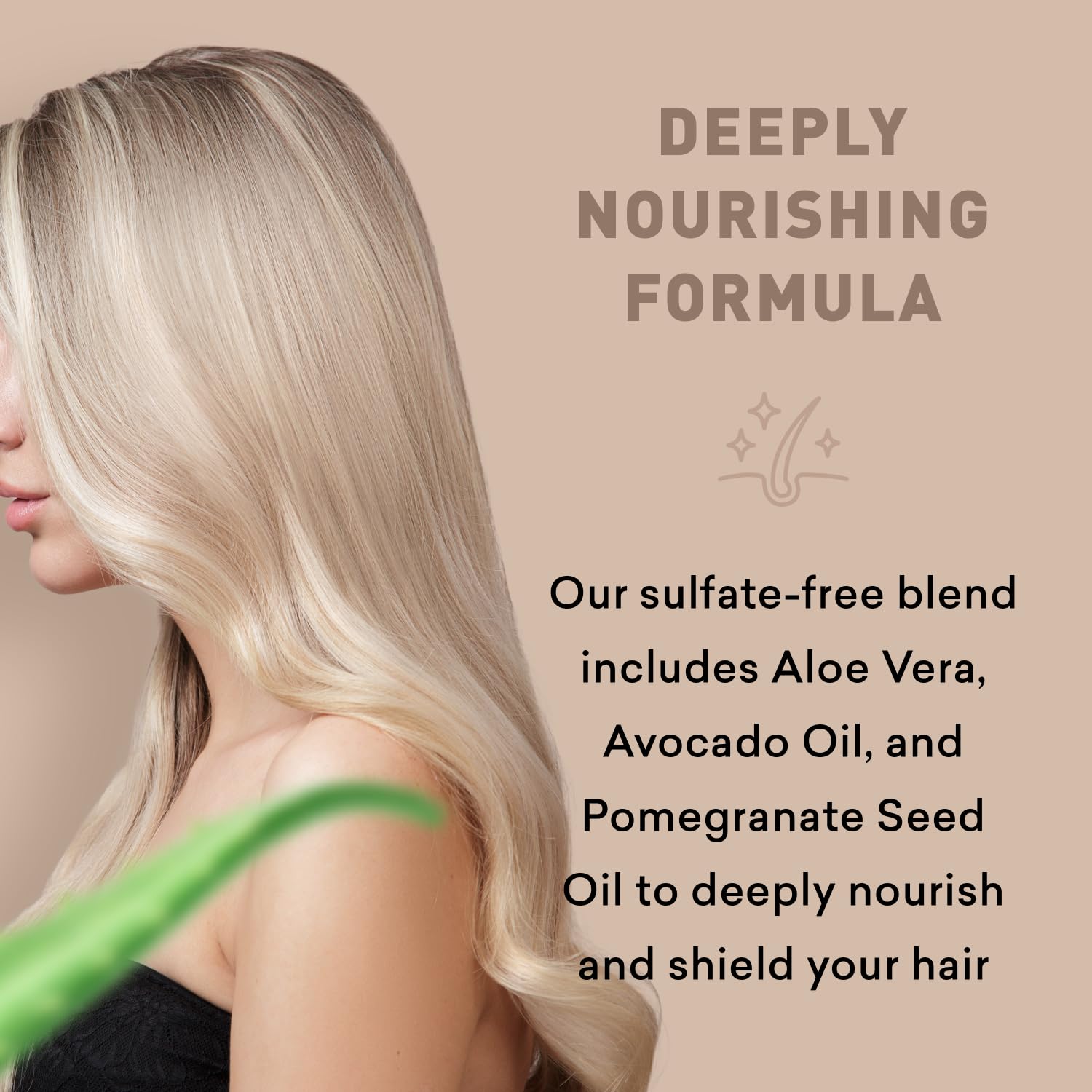 Just Nutritive Blonde Shampoo color-treated hair application on blonde strands