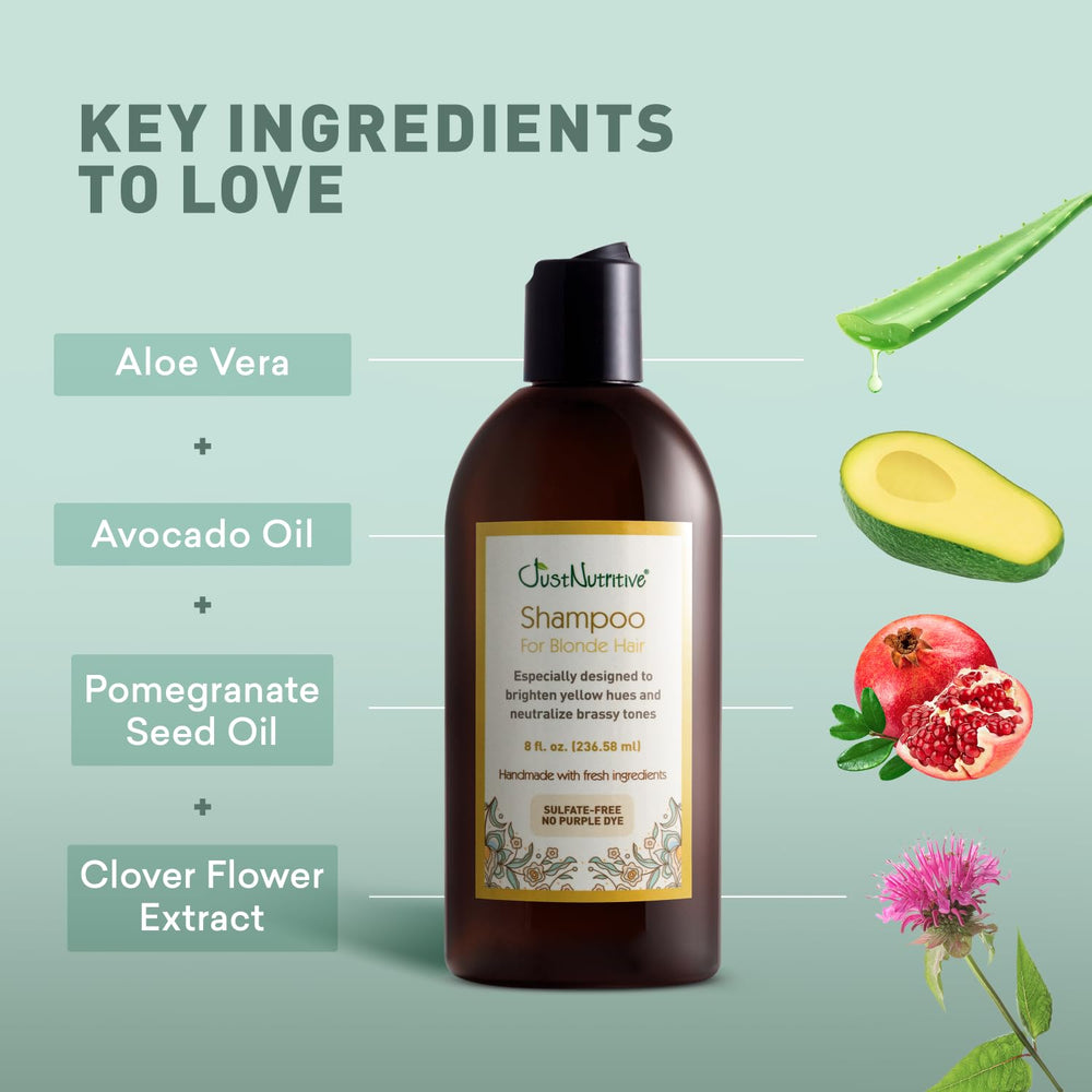 Just Nutritive Blonde Shampoo hydrolyzed rice protein focus adds shine