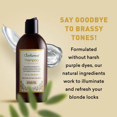 Just Nutritive Blonde Shampoo rosemary lavender closeup highlighting refreshing scent
