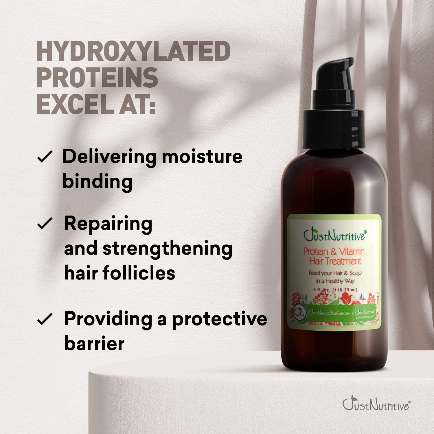 Formule sans sulfates Just Nutritive adaptée à tous.