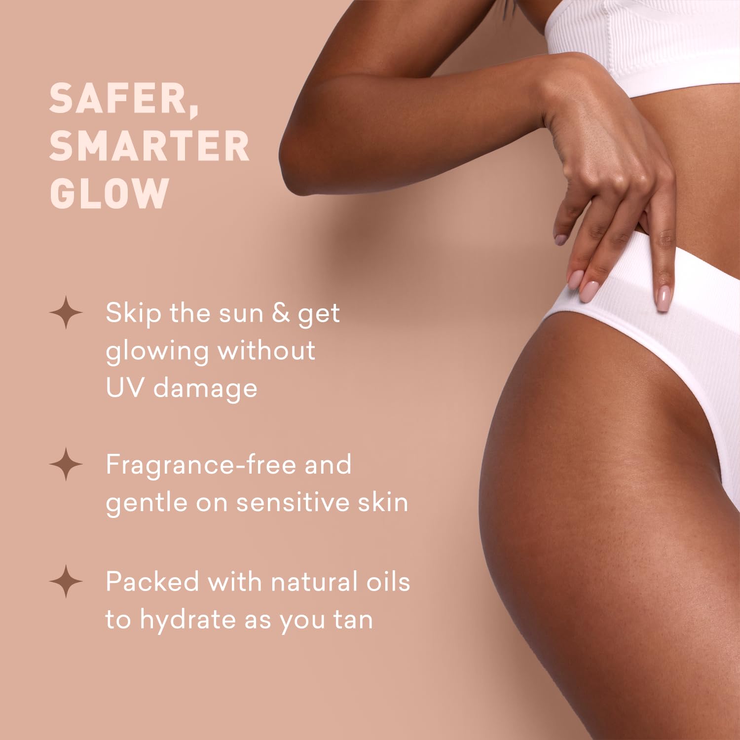 Soin peau après bronzage avec Just Nutritive Lotion, récupération douce.