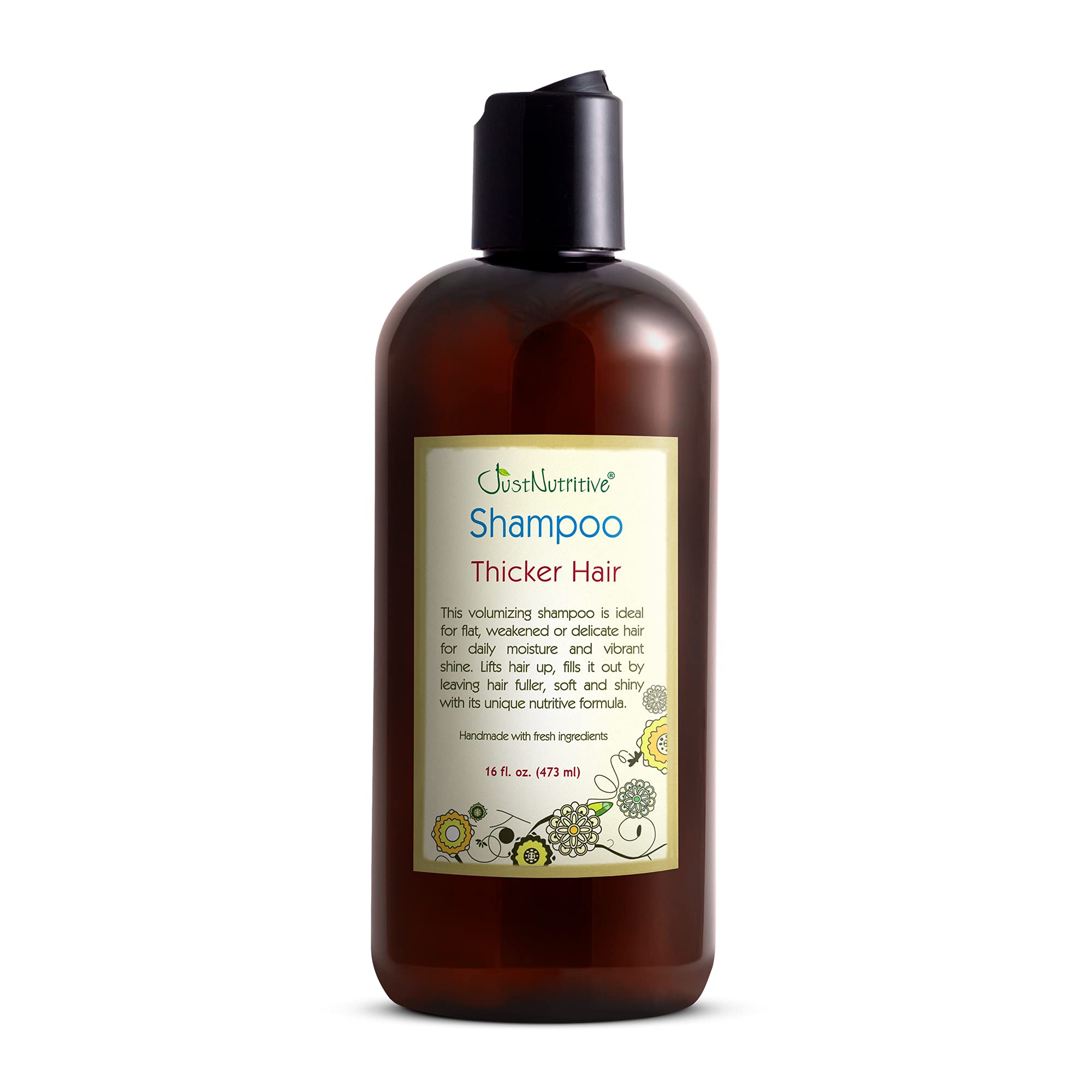 Just Nutritive Shampoing, bouteille, épaisseur naturelle et volume potentiel