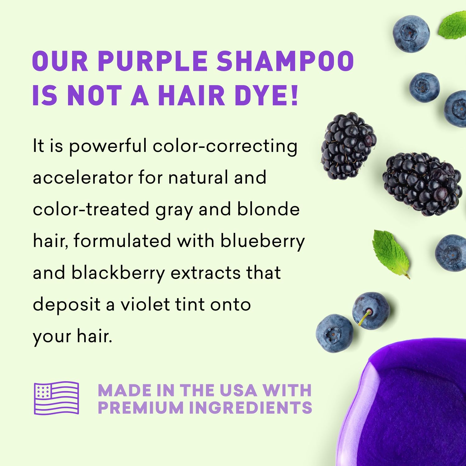 Just Nutritive Shampoing violet – solution non teintante pour accélérer la correction de couleur.