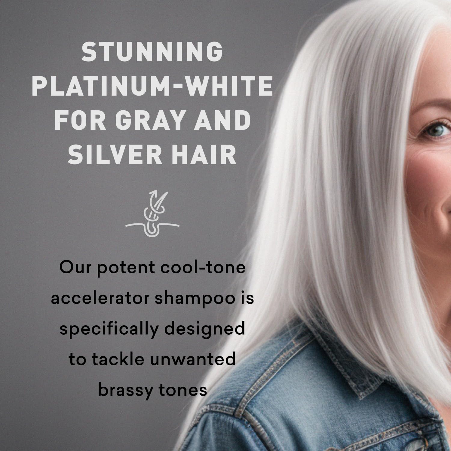 Just Nutritive Shampoing violet – avant et après imaginé pour une chevelure plus lumineuse.