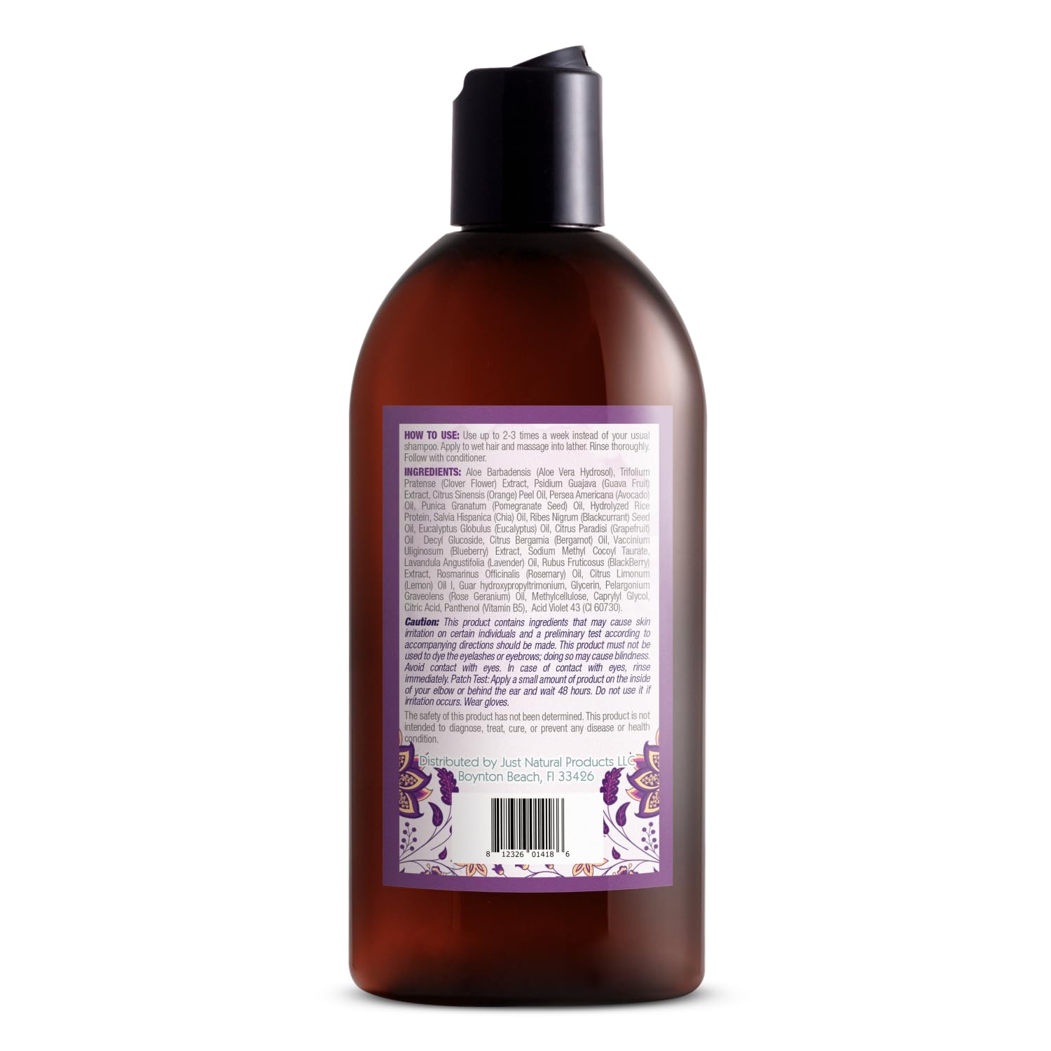 Just Nutritive Shampoing violet – extraits de myrtille pour hydrater vos longueurs.