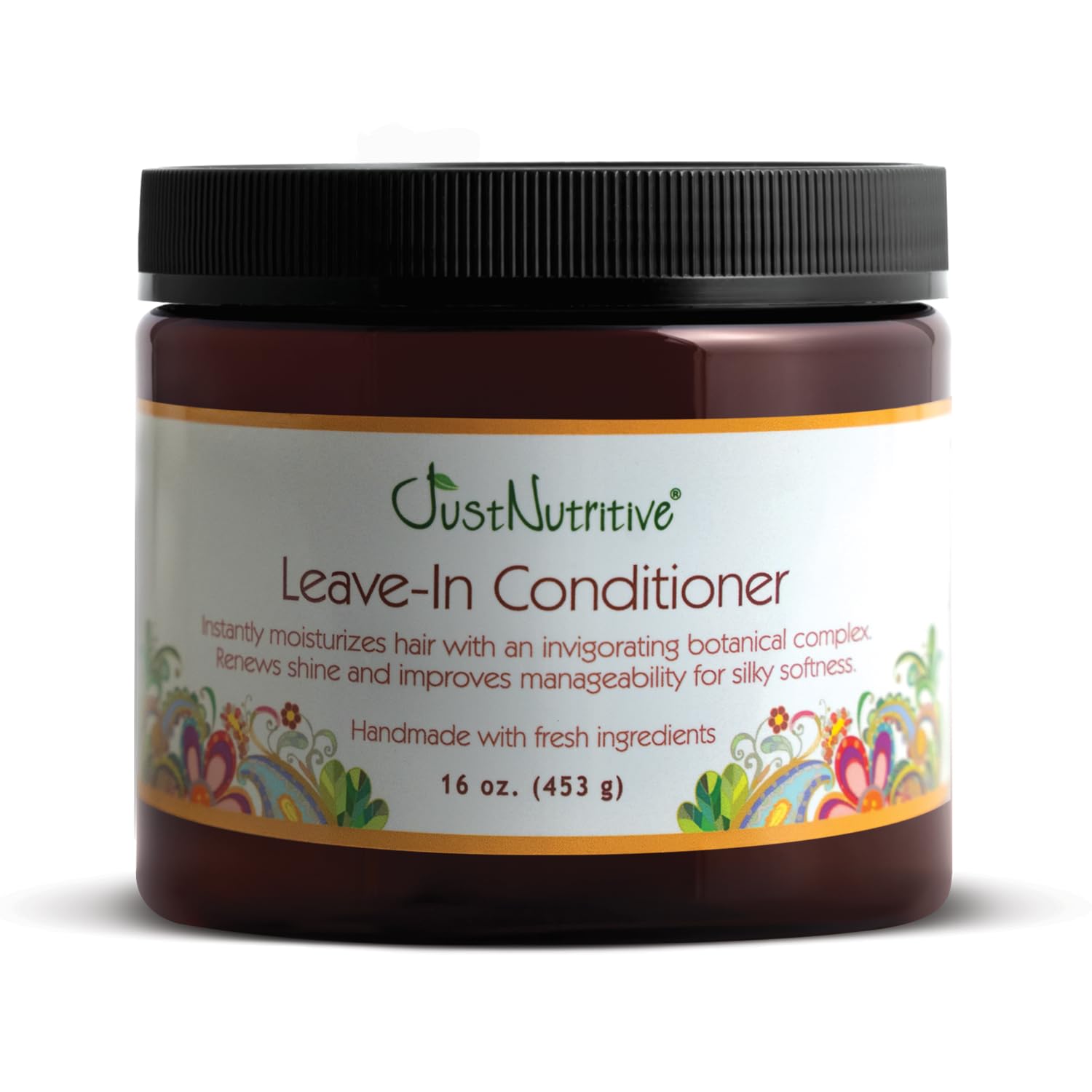 Just Nutritive Soin sans rinçage, texture crème, cheveux hydratés et lisses.