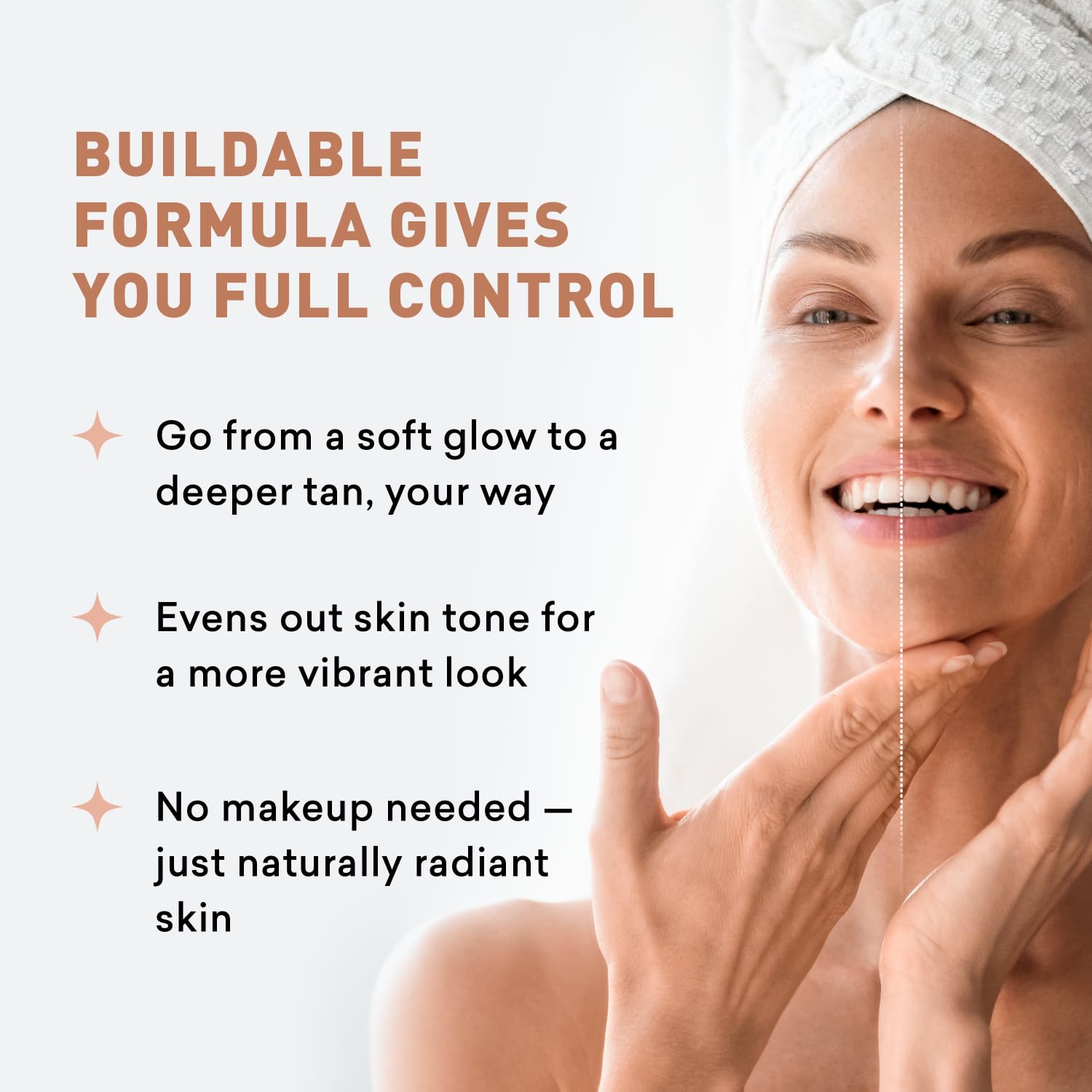 Just Nutritive texture crème onctueuse hydratante et bronzante en douceur.